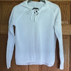 Michael Stars white hooded sweater.